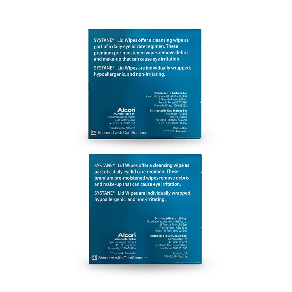 Systane Lid Wipes for eyelid hygiene, gentle cleansing and makeup removal.