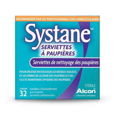 Systane Lid Wipes for makeup removal during daily cleansing.