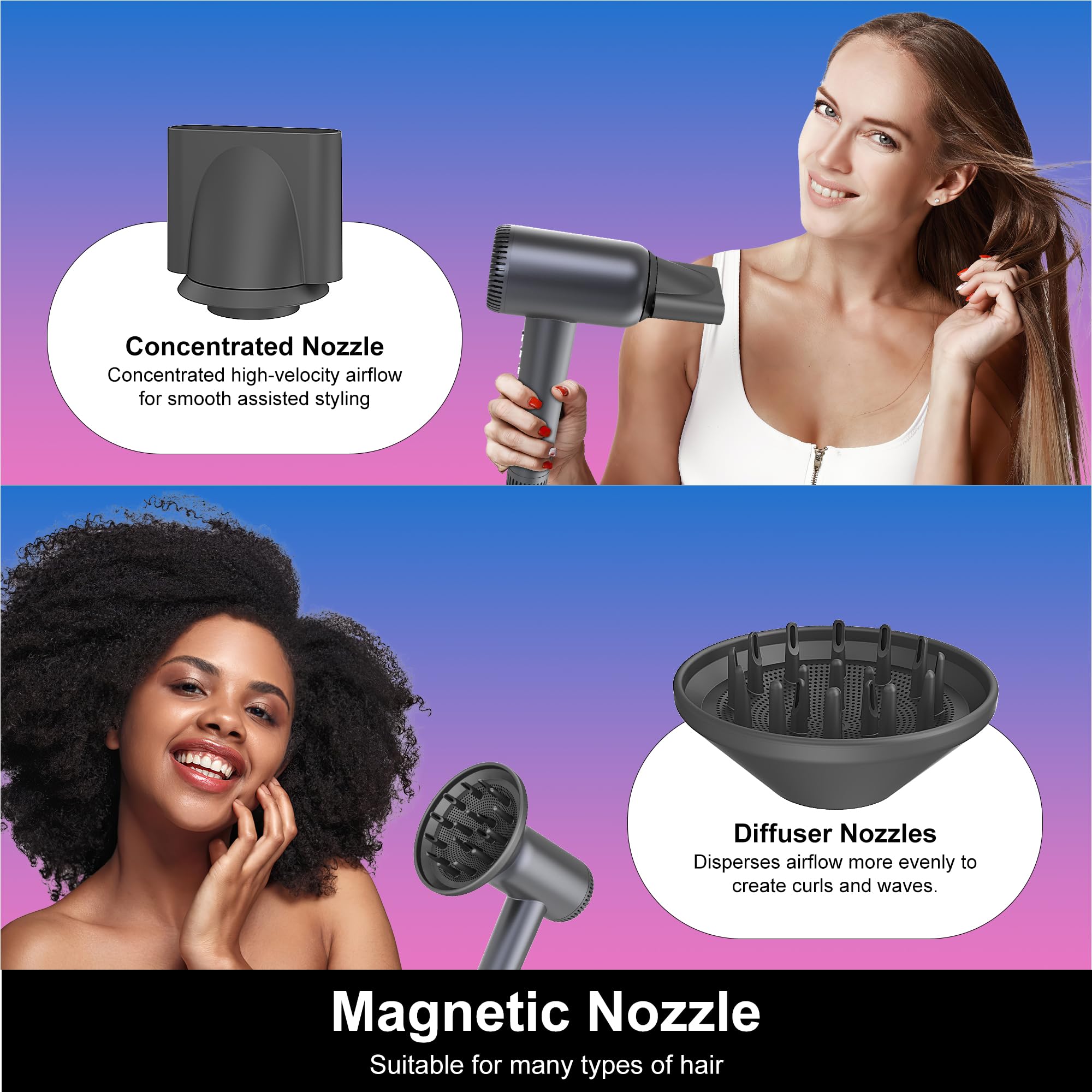 Difusor magnético de Syvekk para rizos con volumen natural