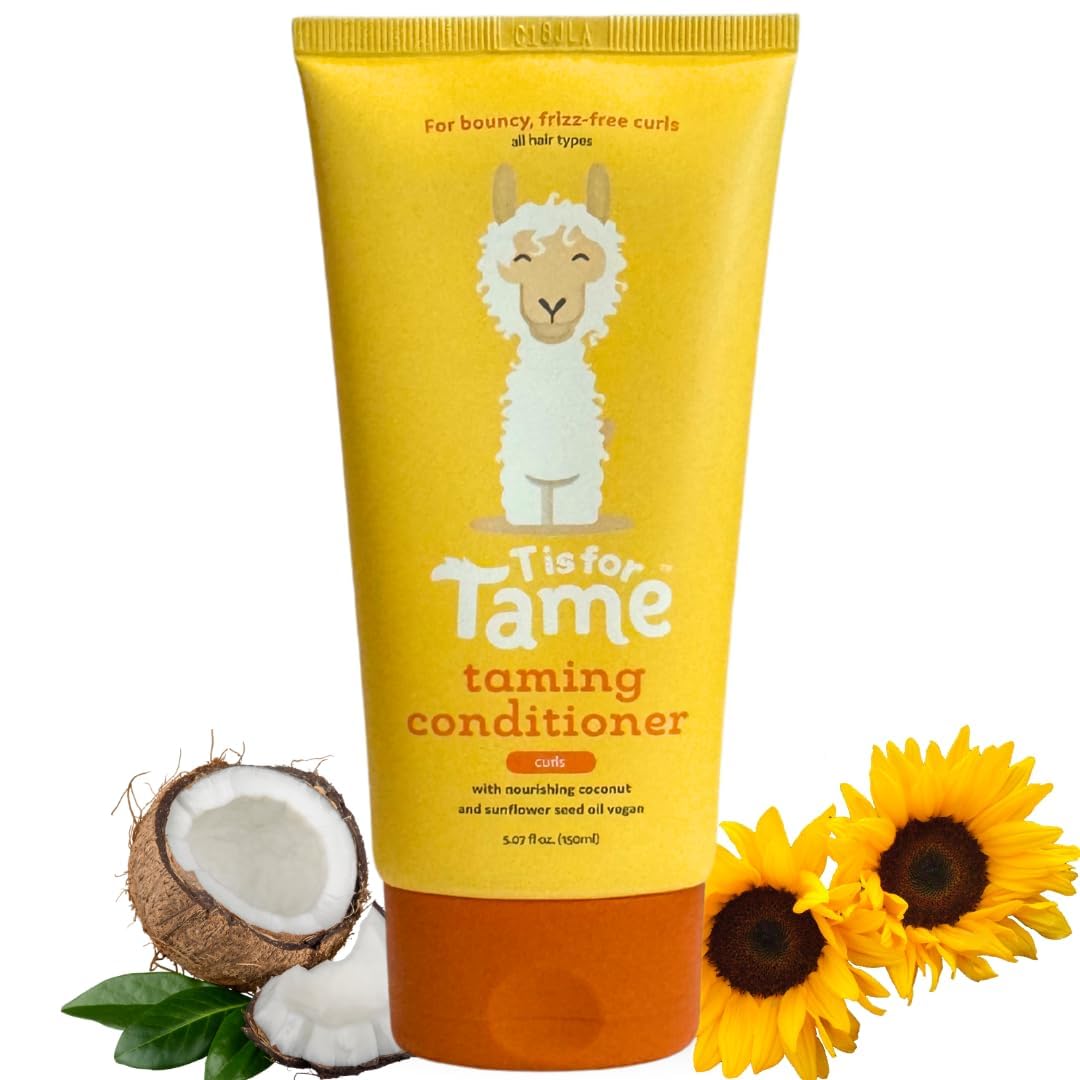 T is for Tame acondicionador para niños, vertido de botella, facilita el desenredo diario.