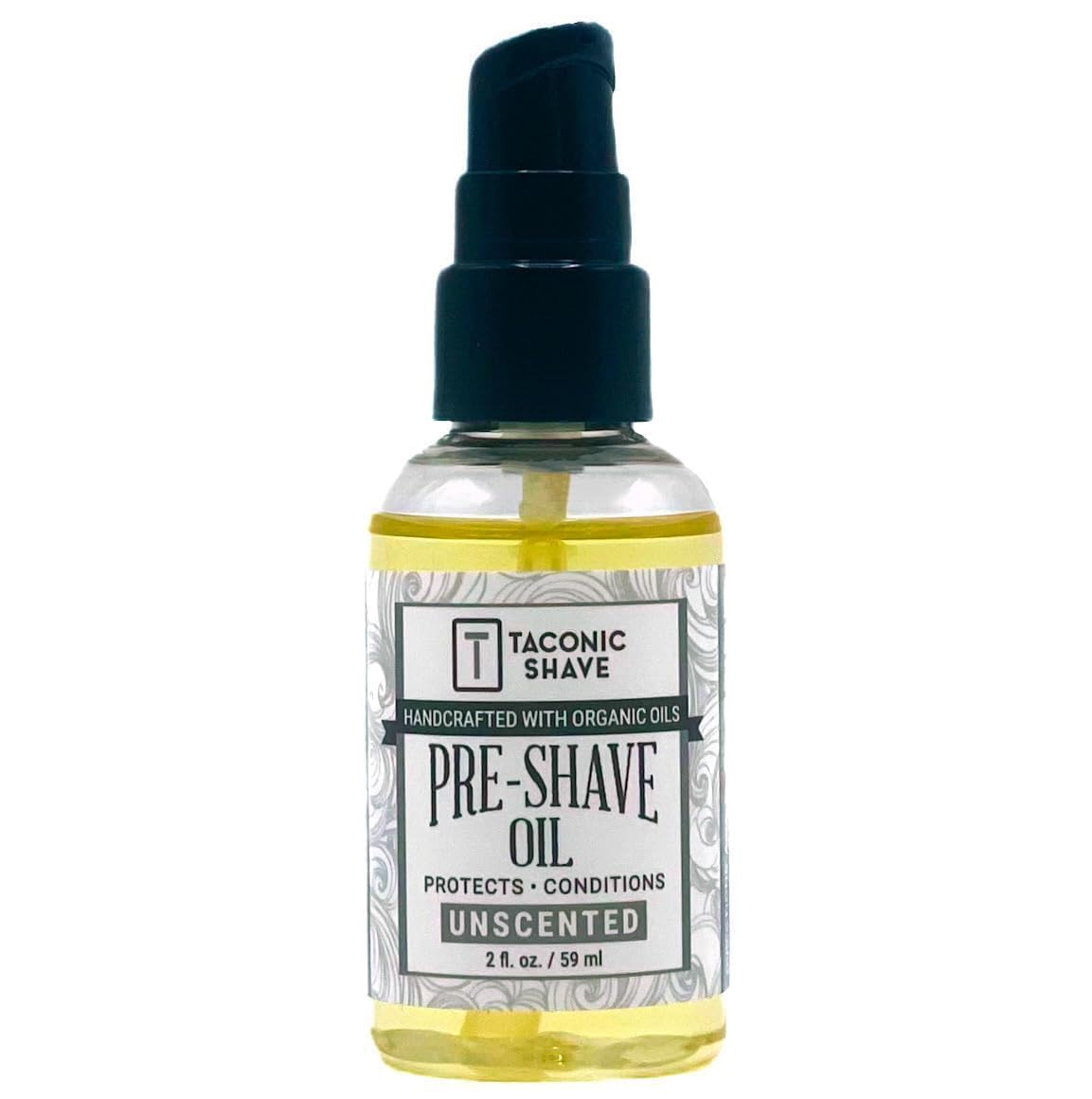 Taconic Shave frasco de aceite pre-afeitado sin aroma, 2 onzas para uso prolongado