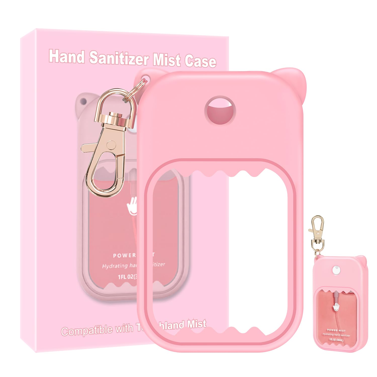 taessv estuche silicona touchland rosa adorable protege tu gel desinfectante