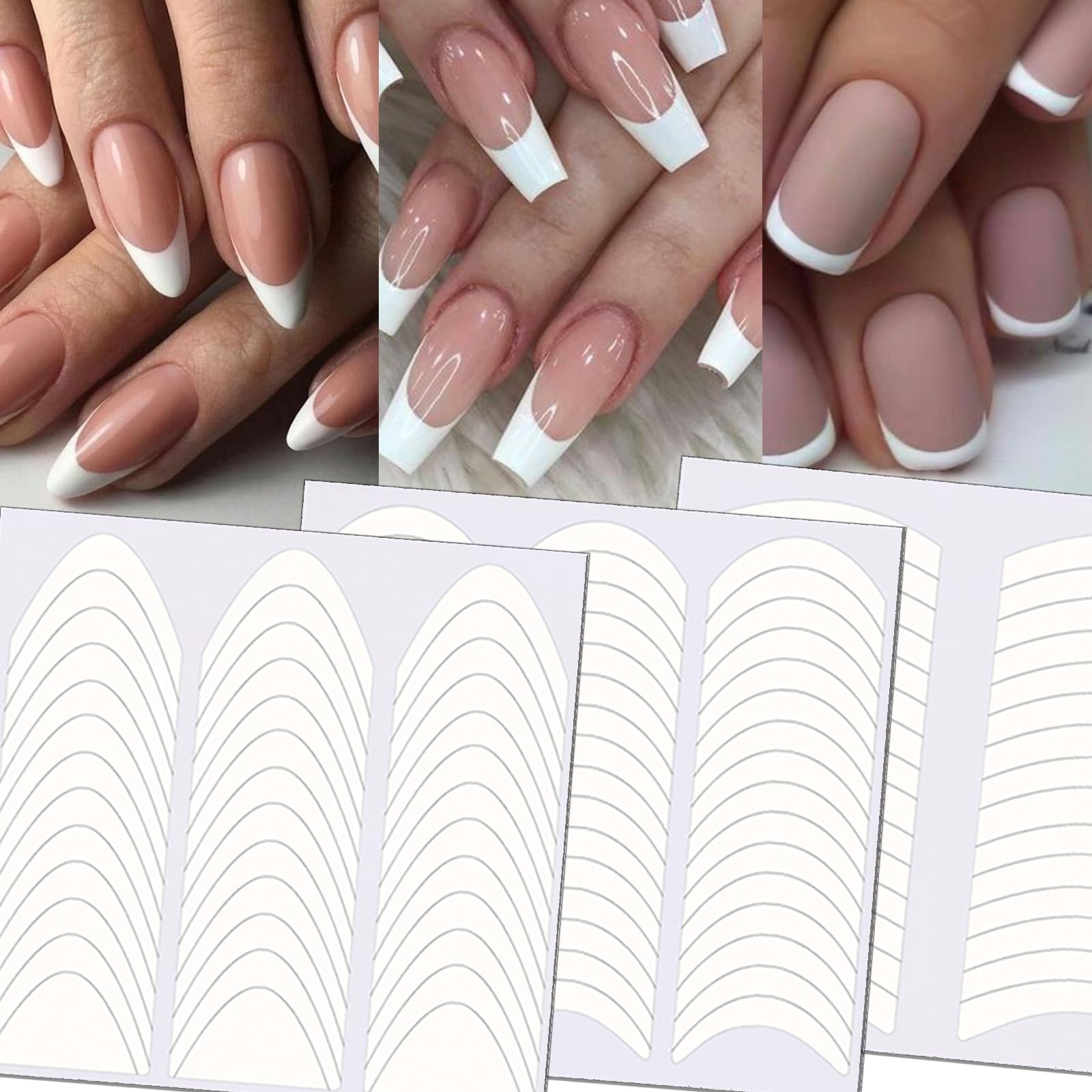 TailaiMei pegatinas francesas arco luna diseño uno para un acabado elegante en uñas