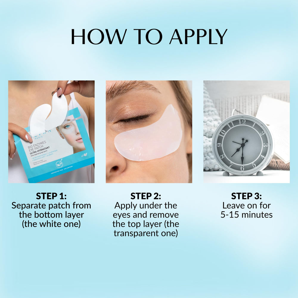 Talika Bio Enzymes Eye Patch on the desk during a skincare routine for a quick refresh.