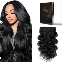 Tandulo extensiones clip-in Body Wave de 16 pulgadas para mayor volumen natural