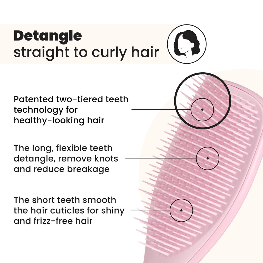 Tangle Teezer con dientes de dos niveles para desenredar sin daño.