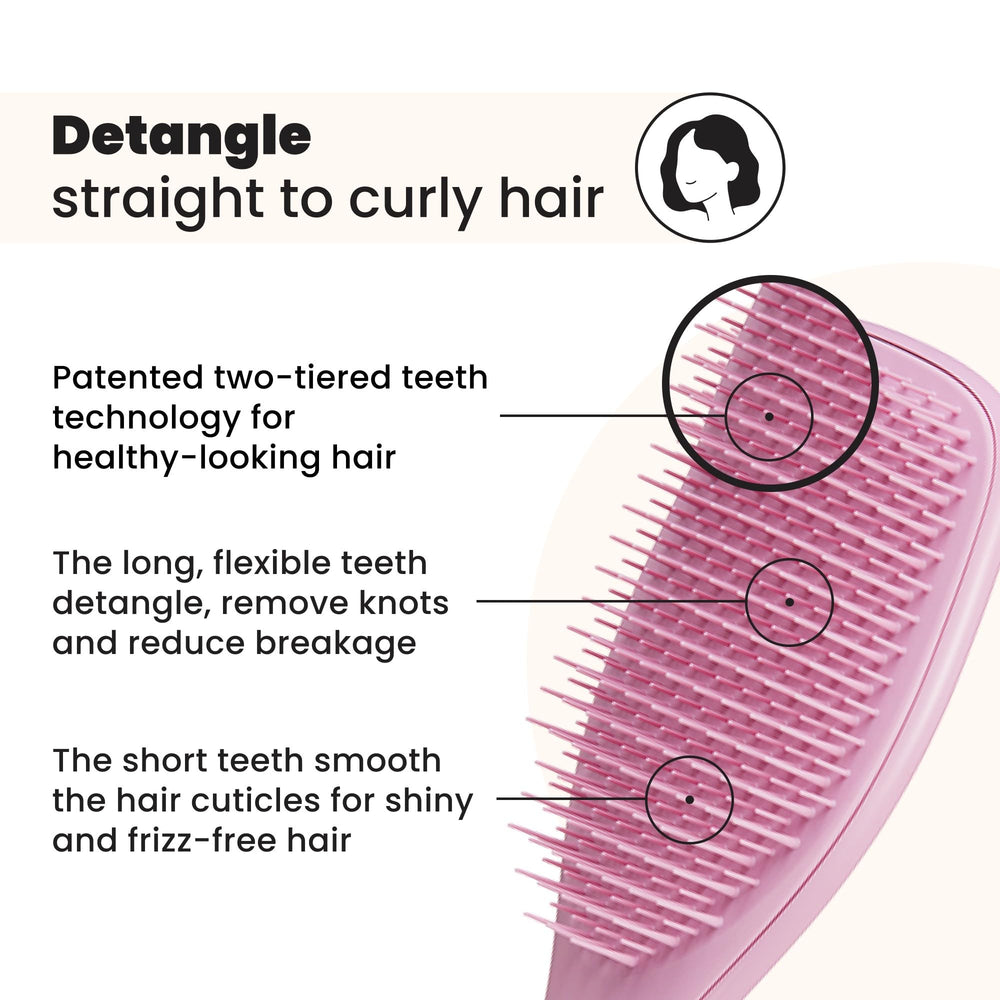 Tangle Teezer Ultimate Detangler: dientes de dos niveles para cabello seco, menor quiebre.