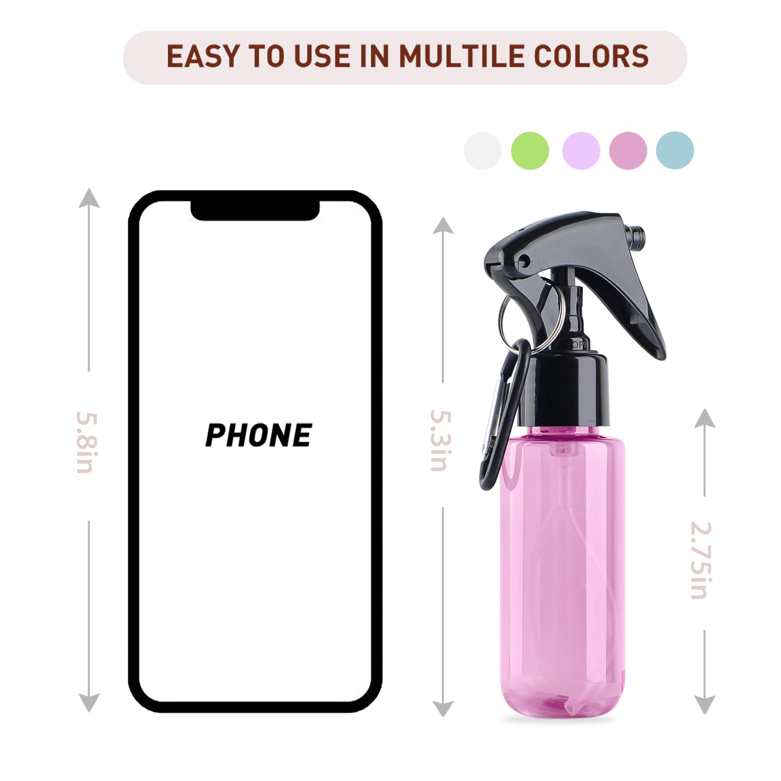 Botella mini TANSHINE 50 ml con gancho para viajar ligero.