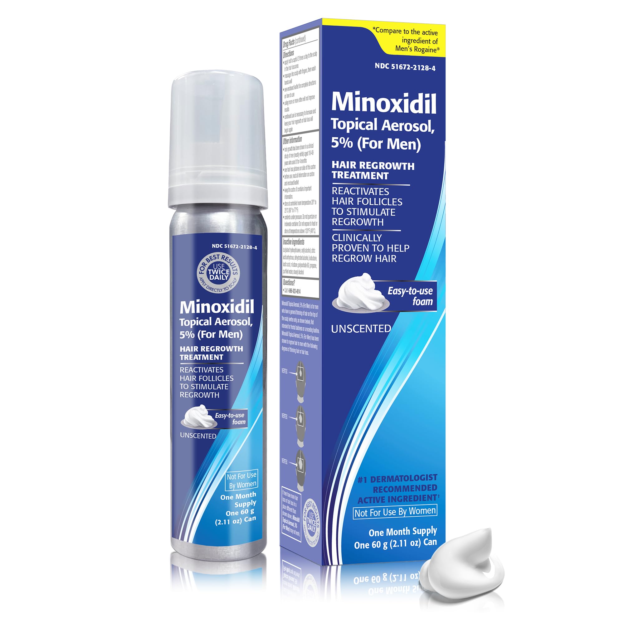 TARO Minoxidil cuidado capilar diario para hombres.