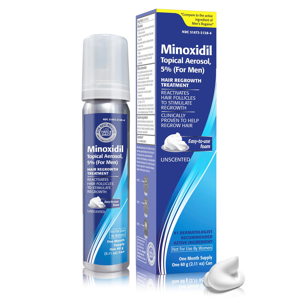 TARO Minoxidil cuidado capilar diario para hombres.