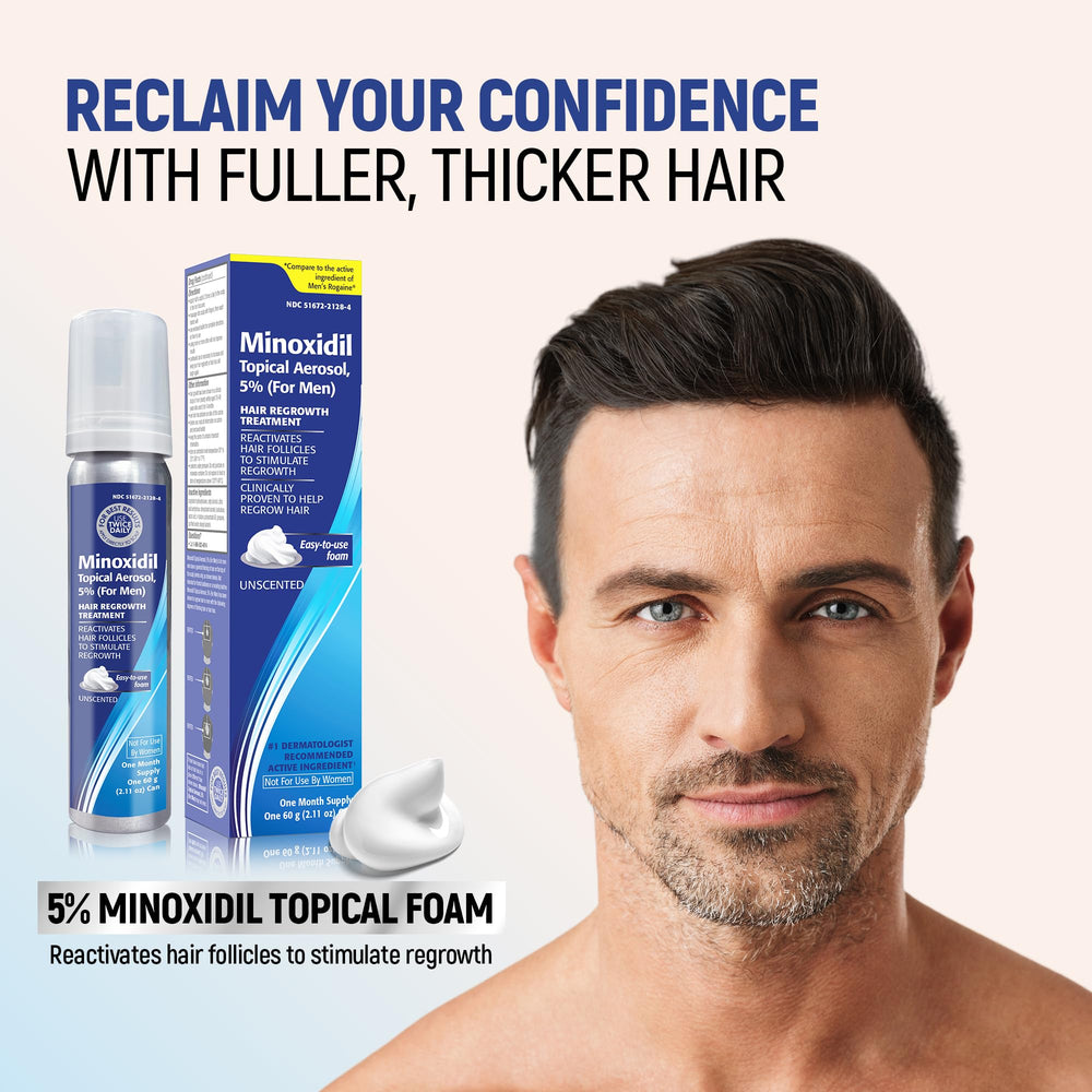 TARO Minoxidil espuma: uso sencillo para cuero cabelludo diario.