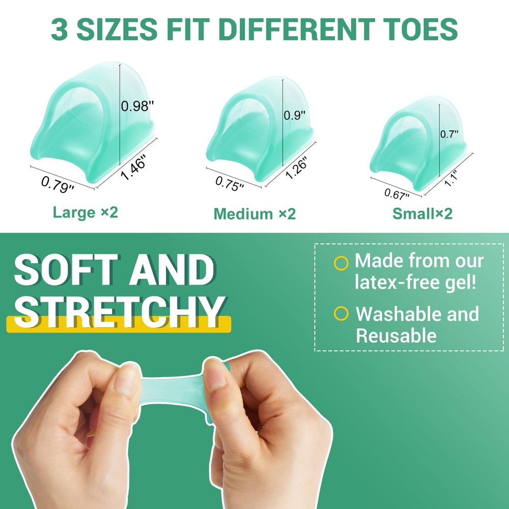 TASZOOS Corrector de dedo martillo en gel verde, aplicación fácil.