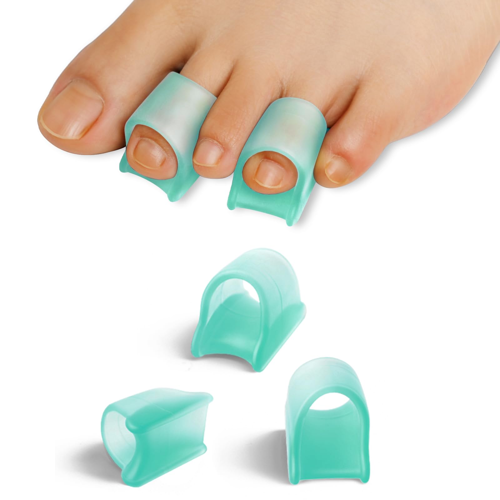 TASZOOS Corrector de dedo martillo en gel verde, uso diario cómodo.
