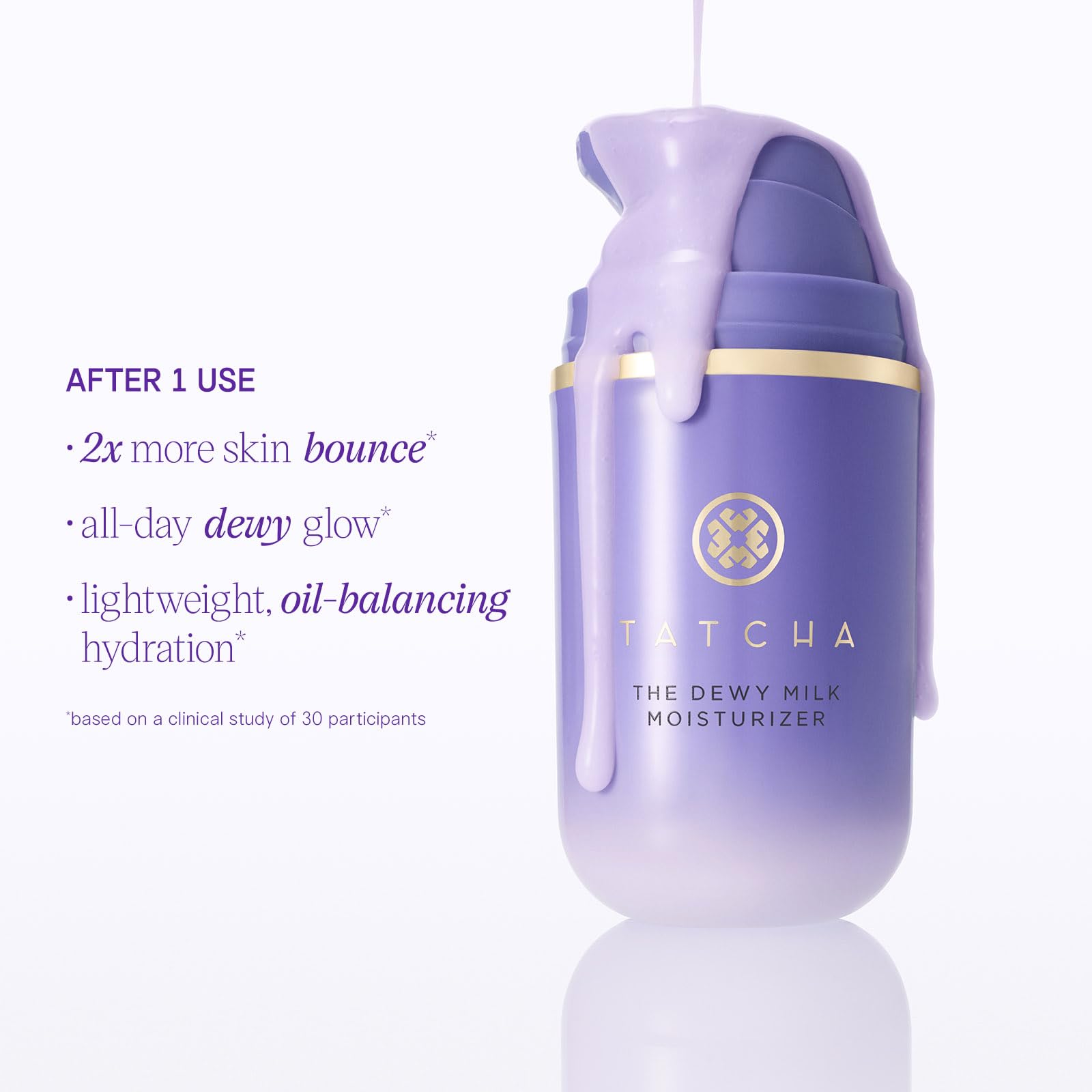 Tatcha aporta brillo duradero en una textura suave al aplicar.