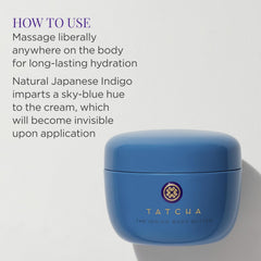 TATCHA Indigo Manteca Corporal: calma piel sensible y reduce irritación.