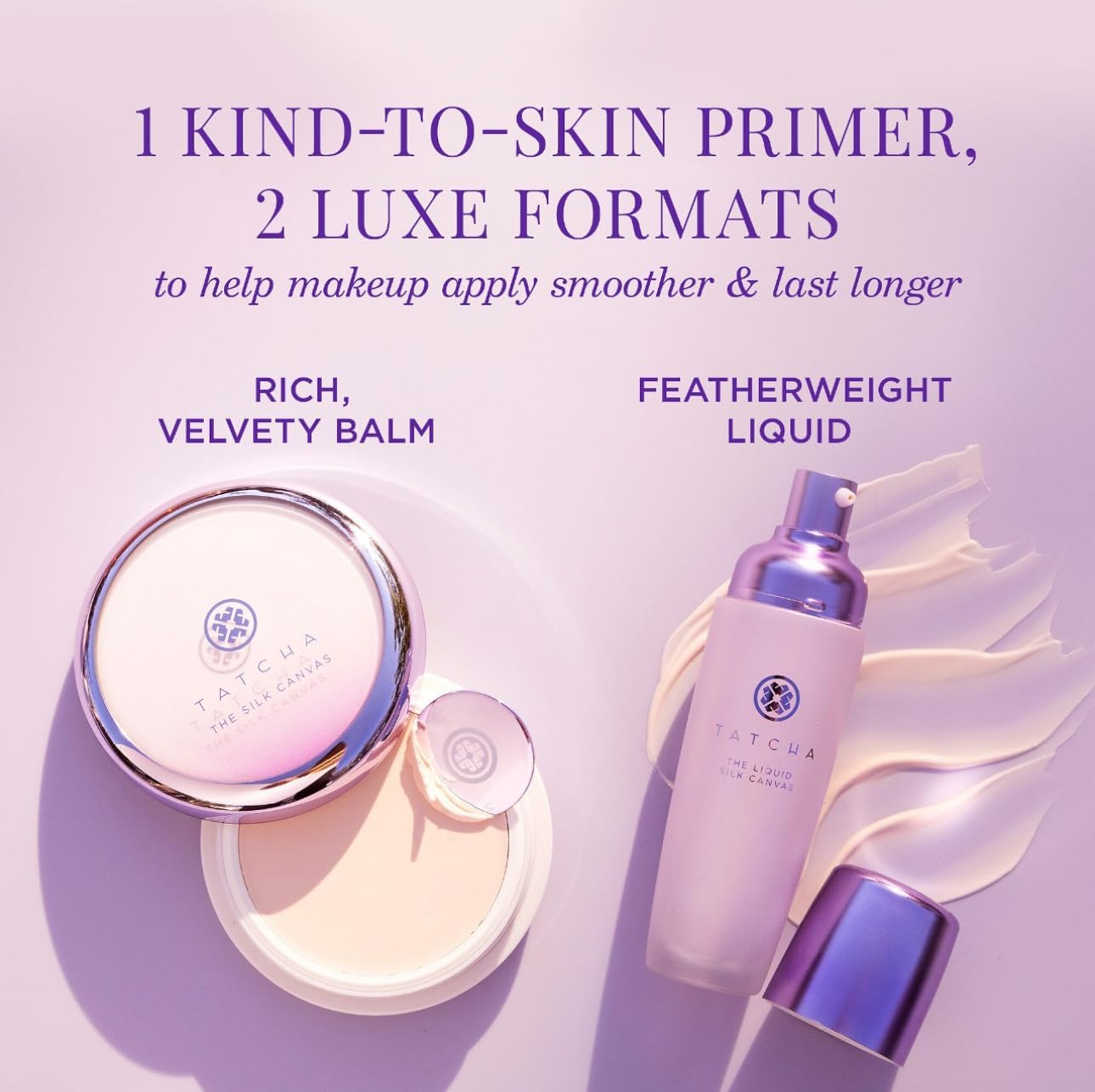 Tatcha Liquid Silk Canvas crea una capa sedosa que se funde con la piel.