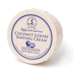 Taylor of Old Bond Street crème de rasage coco dans bol, texture onctueuse pour un rasage net