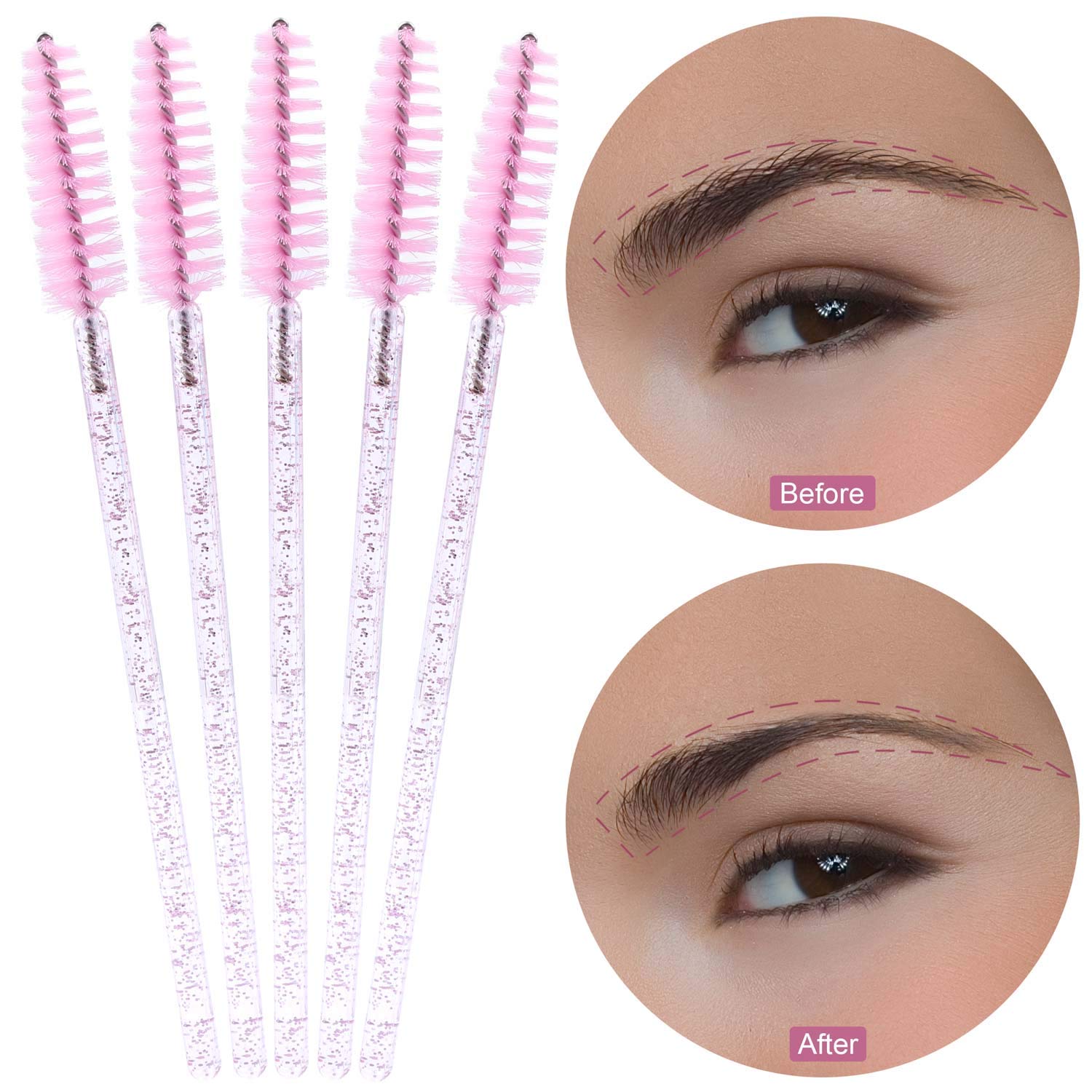 Tbestmax cabeza con rosca para rizar pestañas y peinar cejas con precisión.