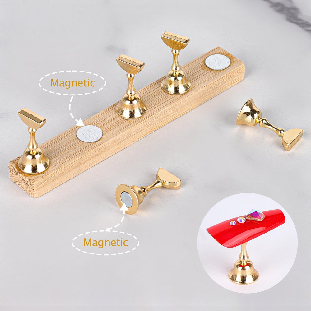 Tbestmax estante de uñas de madera con diseño en ola para practicar.