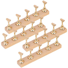 Tbestmax estante de uñas con base de madera para exhibir uñas de práctica.