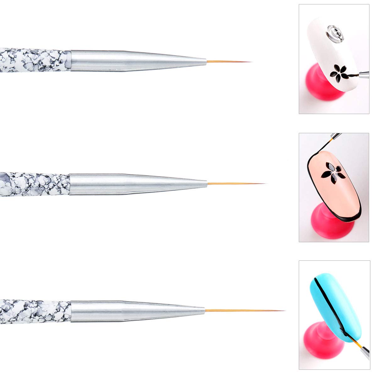 Set de delineado para uñas con precisión en detalles finos.