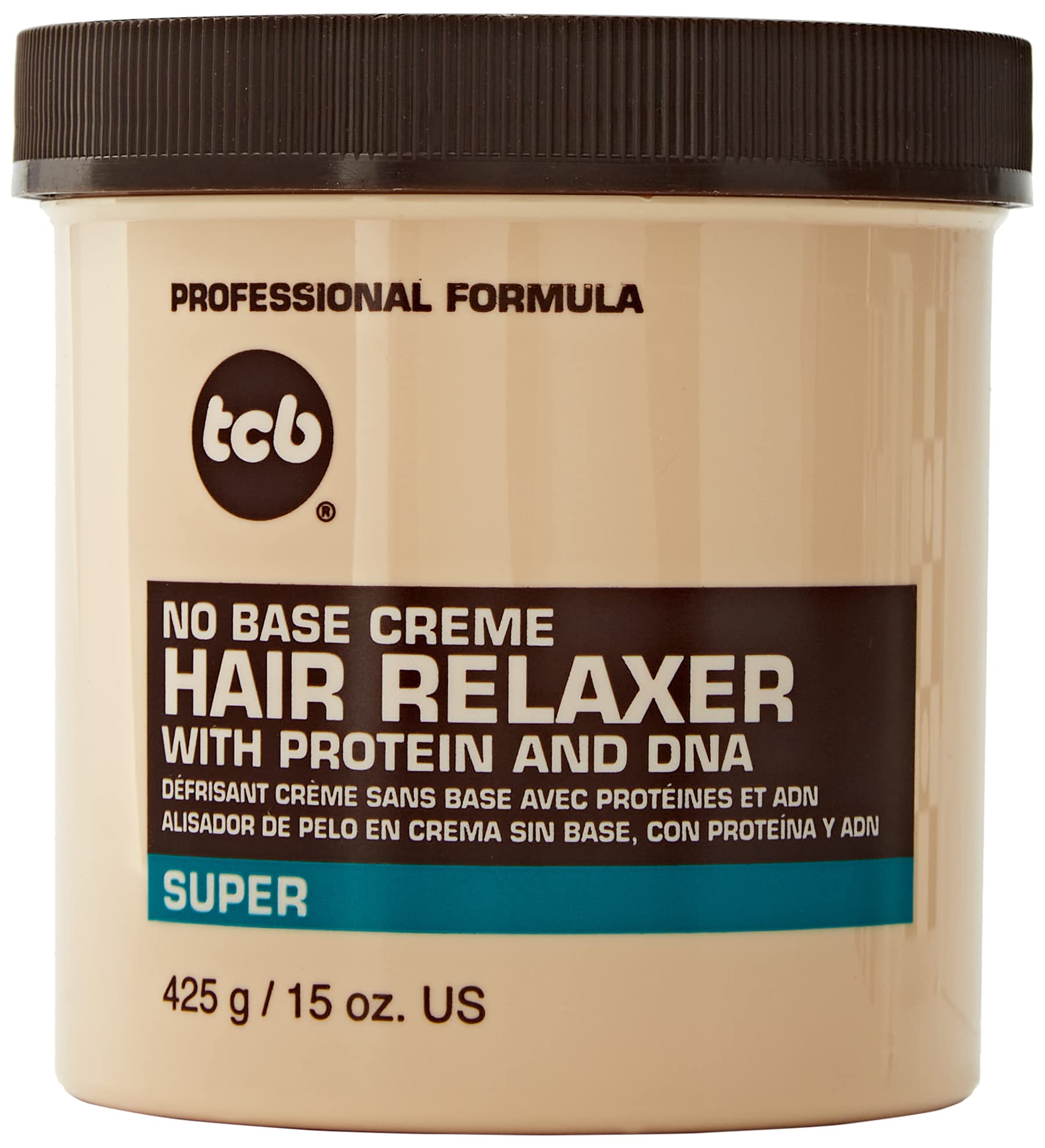 TCB No Base Creme Relaxer botella de 15 oz para un peinado suave y definido