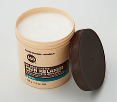 TCB No Base Creme Relaxer etiqueta con indicaciones de uso seguras y comprensibles