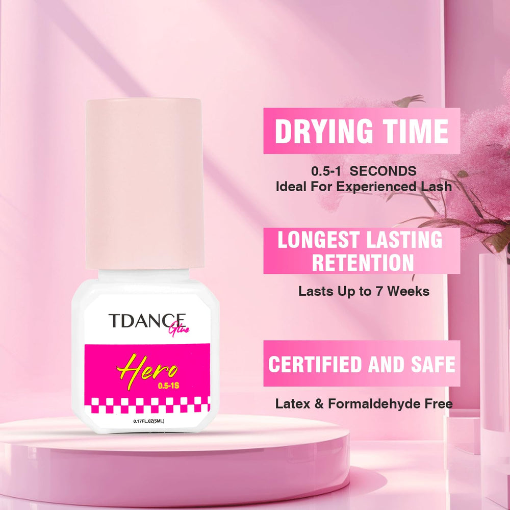 TDANCE glue dries to a natural blend with client lashes.
