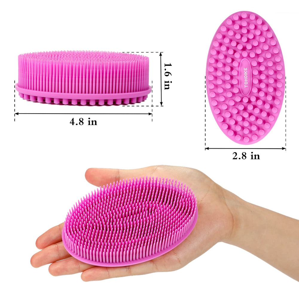 TDHDIKE lufa de silicona rosa, cuidado delicado para piel sensible.