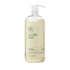 Bouteille Tea Tree Hemp Restoring Shampoo et mousse nourrissante