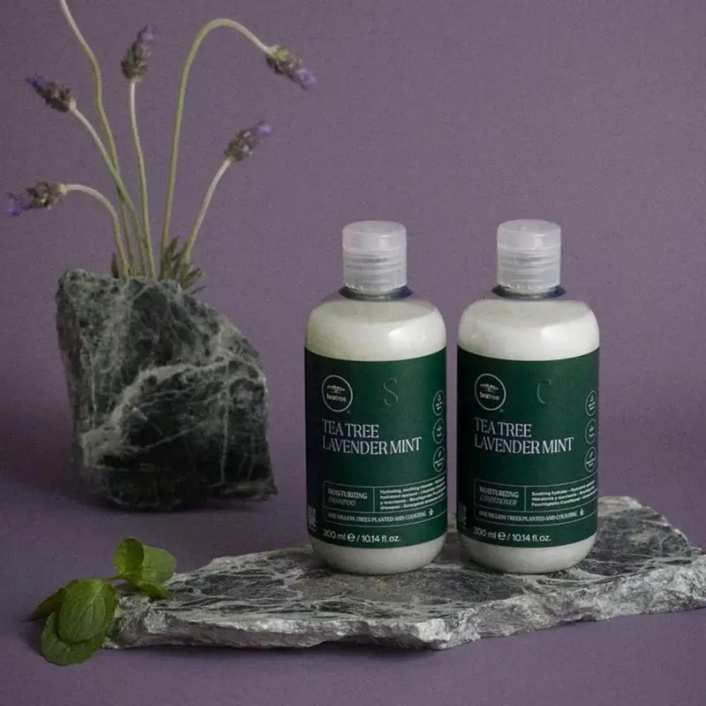 Flacon Tea Tree Lavande Menthe 33oz prêt pour longue utilisation.