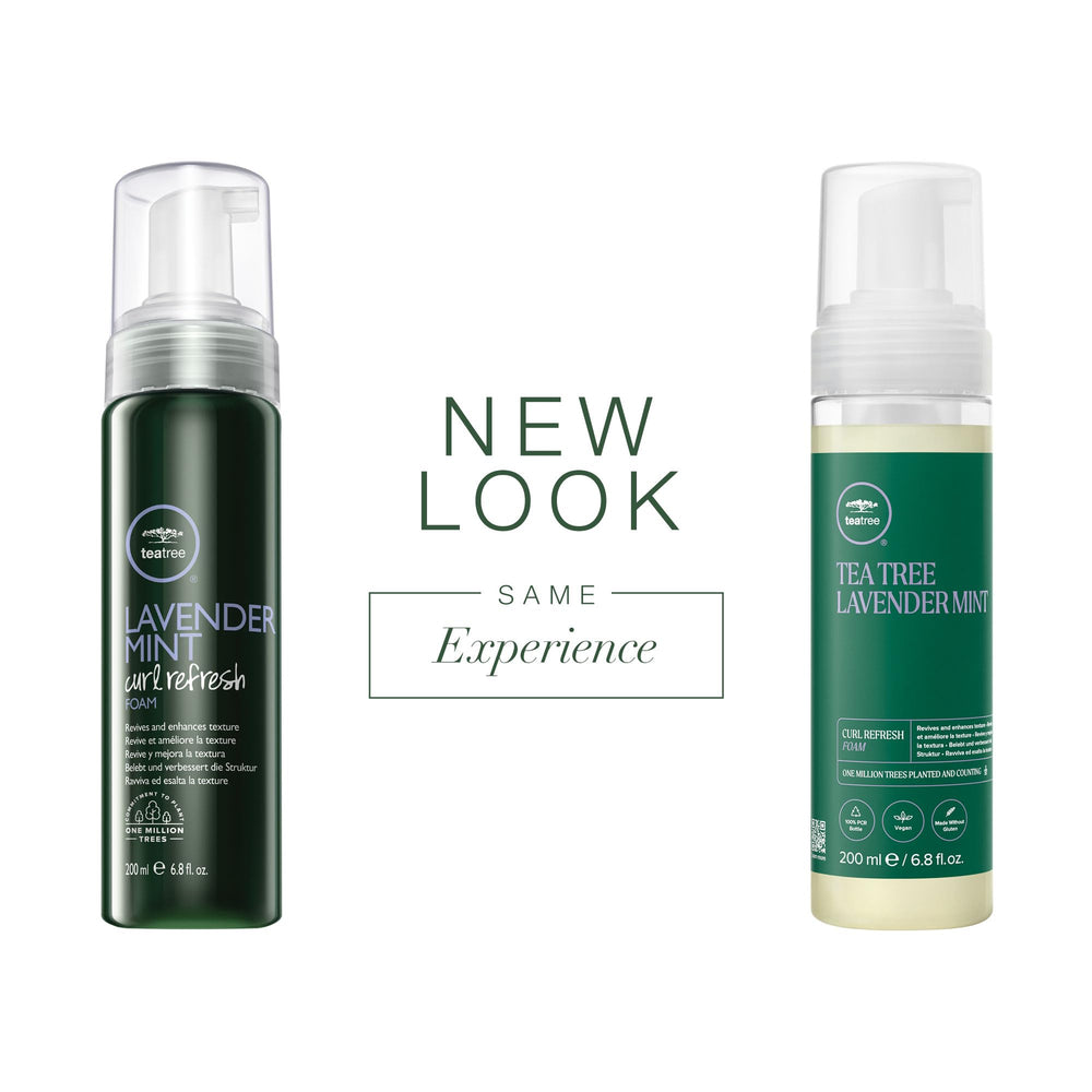 Tea Tree Lavender Mint Curl Refresh Foam: enfoque desenredante para rizos.