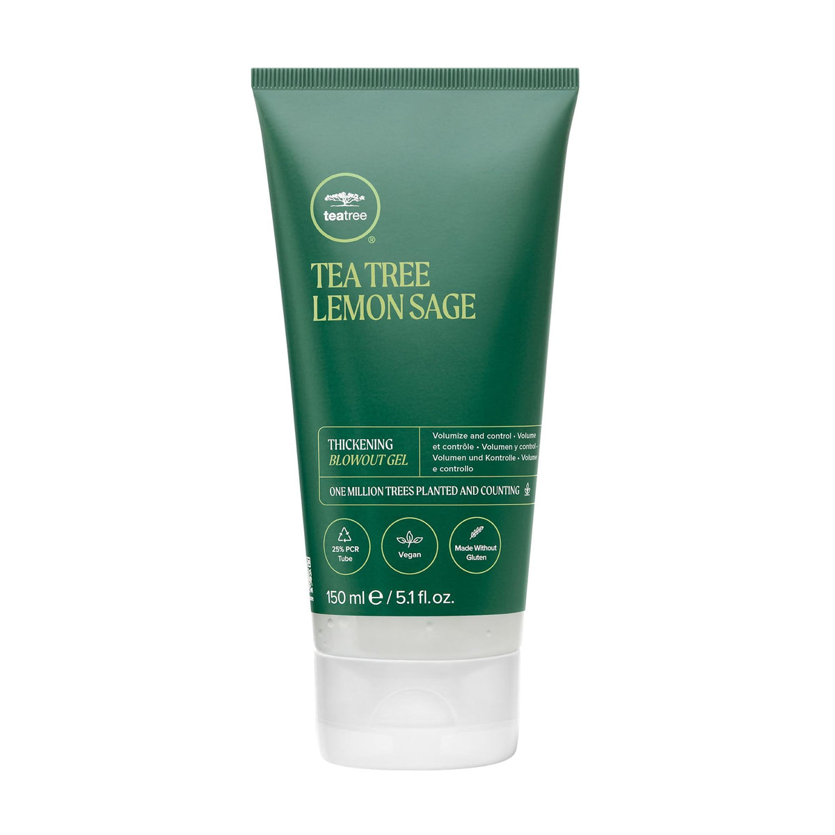 Tea Tree Lemon Sage engrosador en botella, volumen ligero para cabello fino.