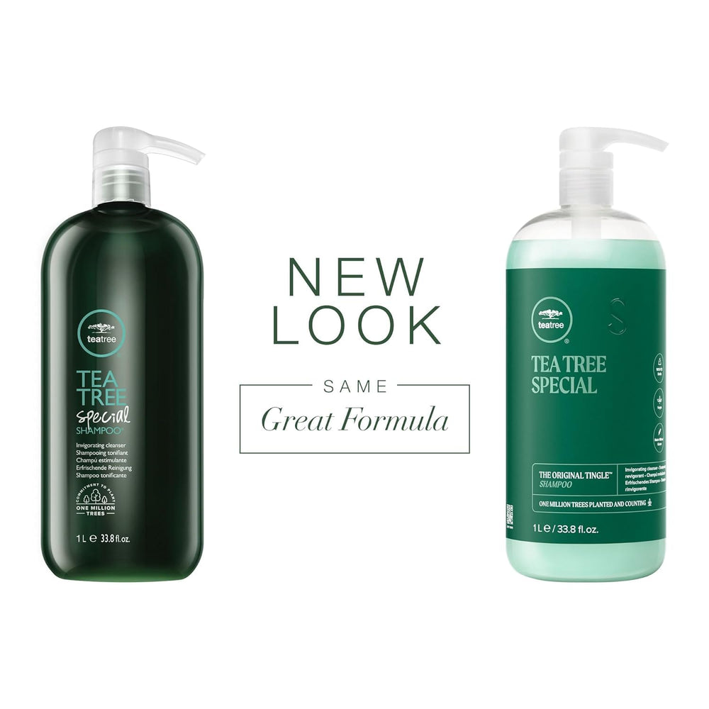 Tea Tree Special acondicionador litro, desenreda y suaviza con aroma revitalizante.