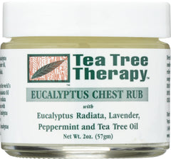 Tea Tree Therapy Aceite pecho eucalipto australiano, aroma fresco para inhalación suave.