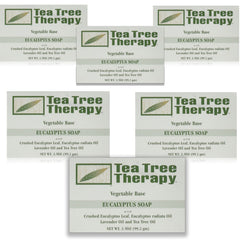 Tea Tree Therapy barra vegetal de jabón con eucalipto, aroma refrescante para piel suave.