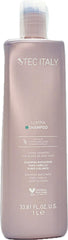 Champú Lumina de Tec Italy en botella, para mantener reflejos rubios y grises.
