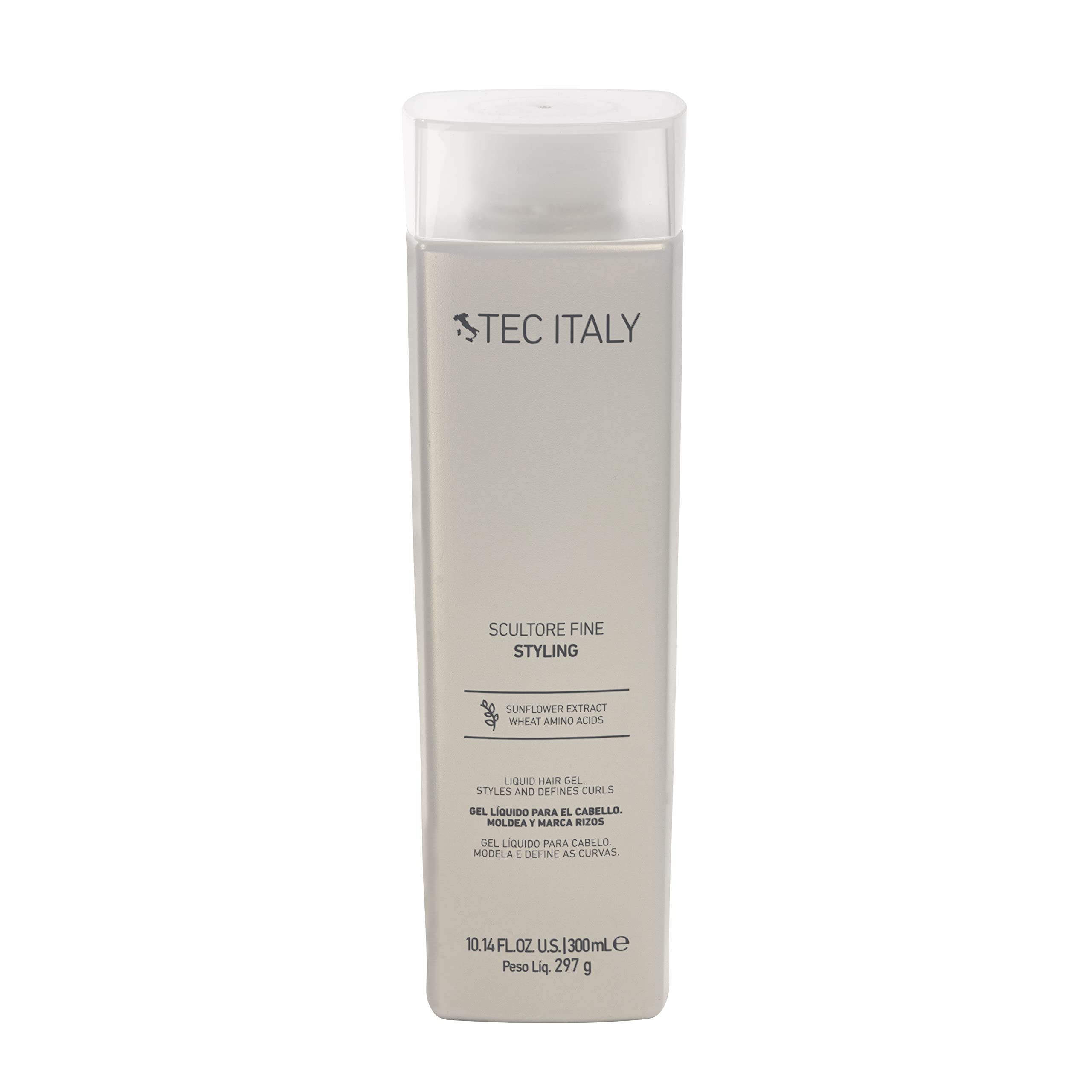 TEC Scultore: gel líquido para rizos en botella con definición flexible y brillo natural.