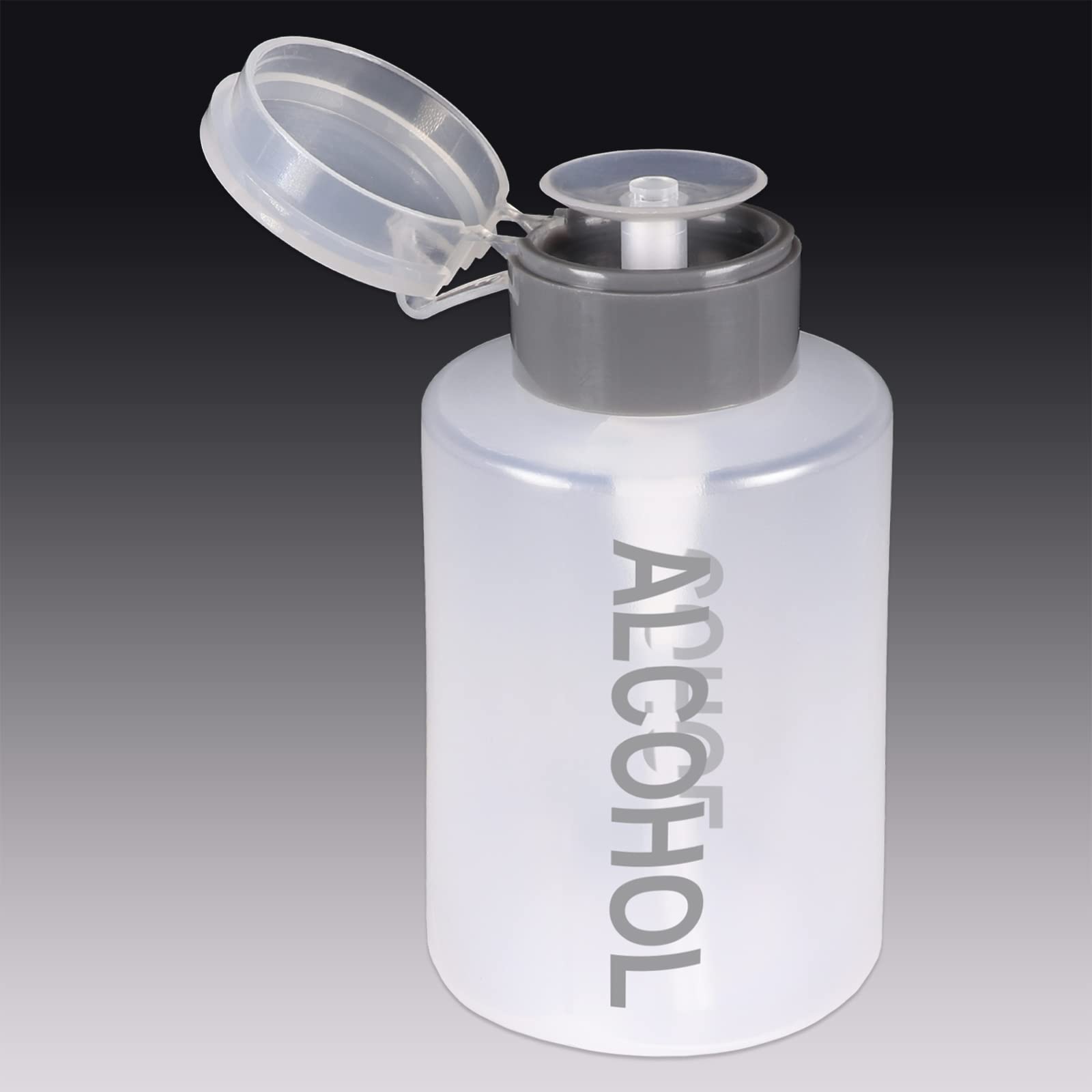 Tech-Med dispensador liquidos, botella clara 9 oz, fácil dosificar para uñas y limpieza