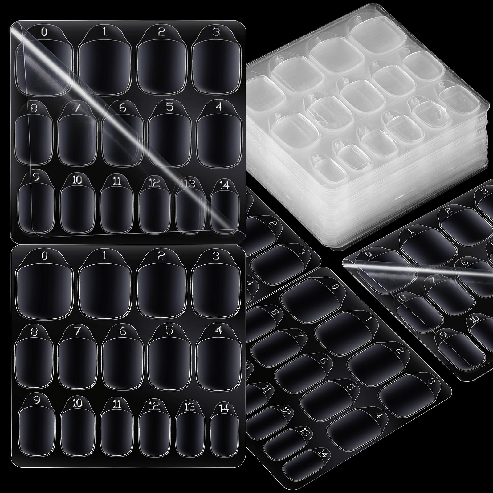 Teenitor pegatinas adhesivas para uñas, 600 piezas, uso rápido y reutilizable.