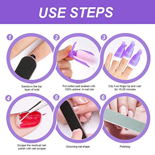 Teenitor pinceles y clips remover: kit completo para retirar gel