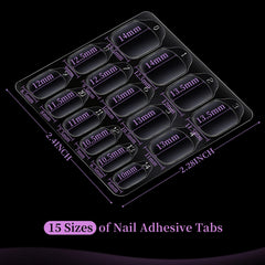 Teenitor tapas adhesivas para uñas, 15 tallas, ajuste perfecto para uñas reales.