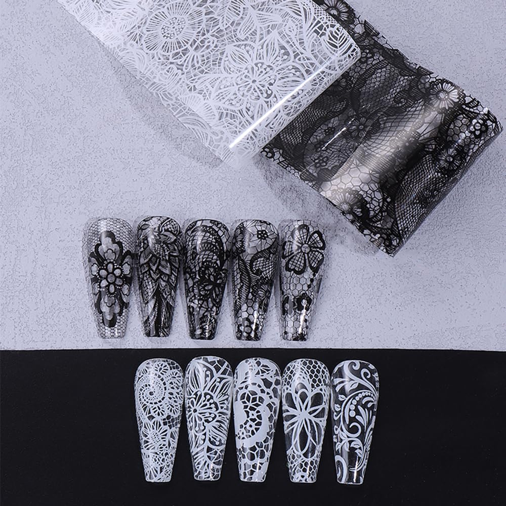 Conjunto de láminas para uñas Teilihai con motivos florales