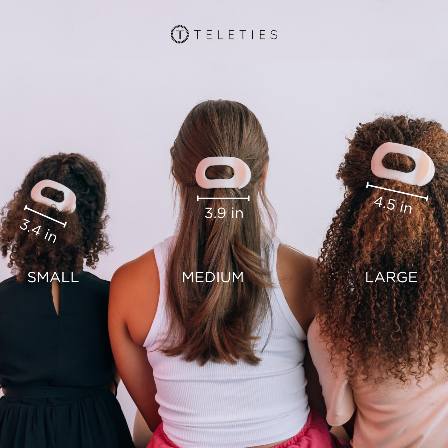 Teleties clip plano redondo negro jet ideal para pelo fino.