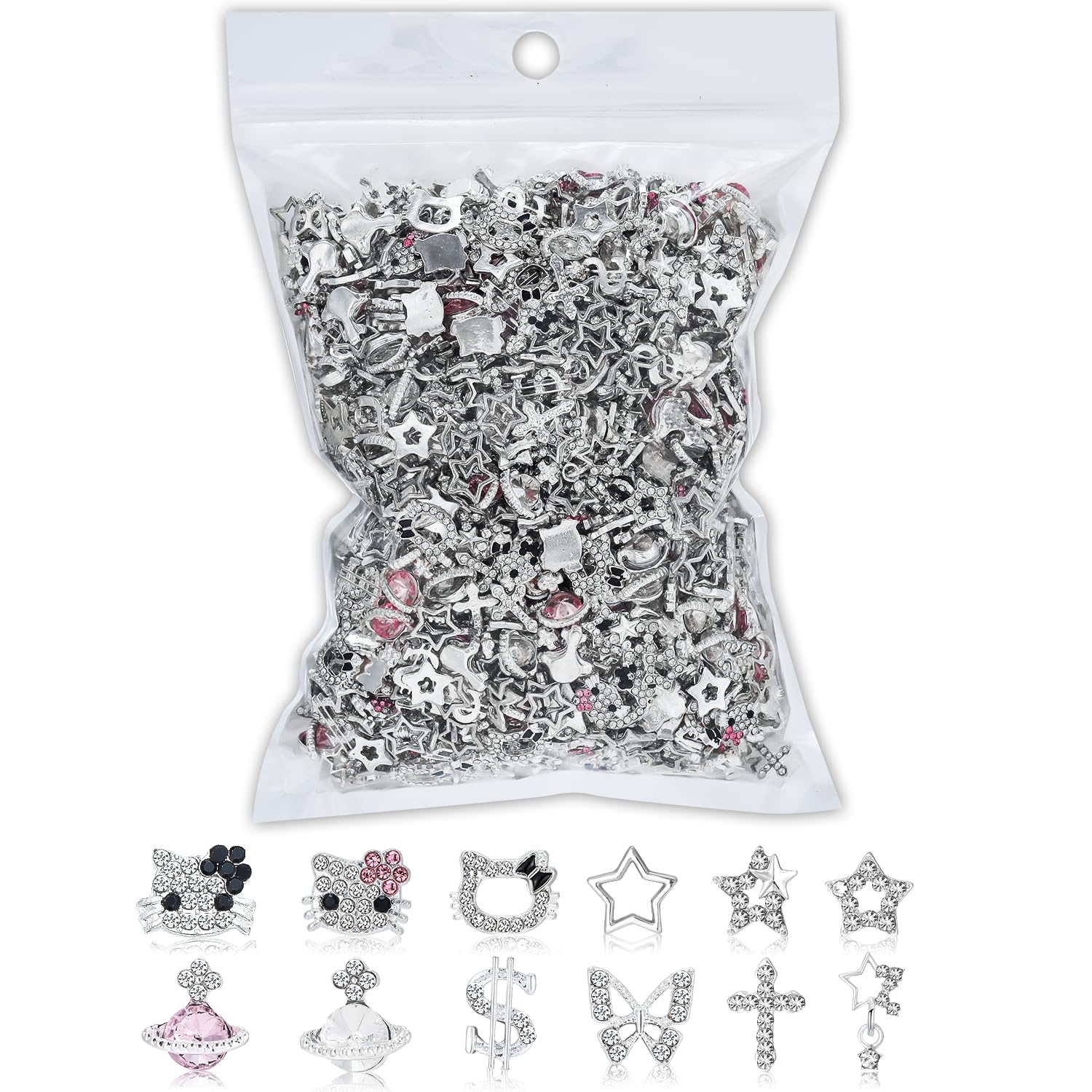 TemBelle kit de 112 charms para uñas para diseños llamativos