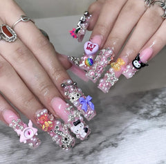 TemBelle charms uñas 3D estrellas plateadas para toques luminosos