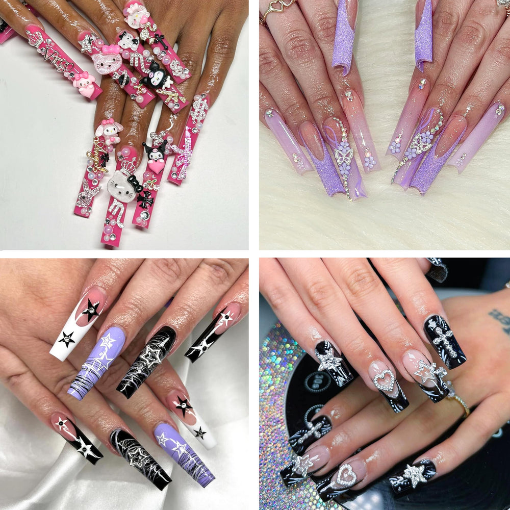 TemBelle gemas para uñas brillantes con cristales, brillo duradero