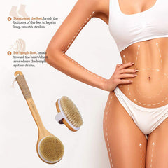 temeaye cepillo espalda seco con cuerda de canamo, alcance amplio para exfoliar y estimular la piel.
