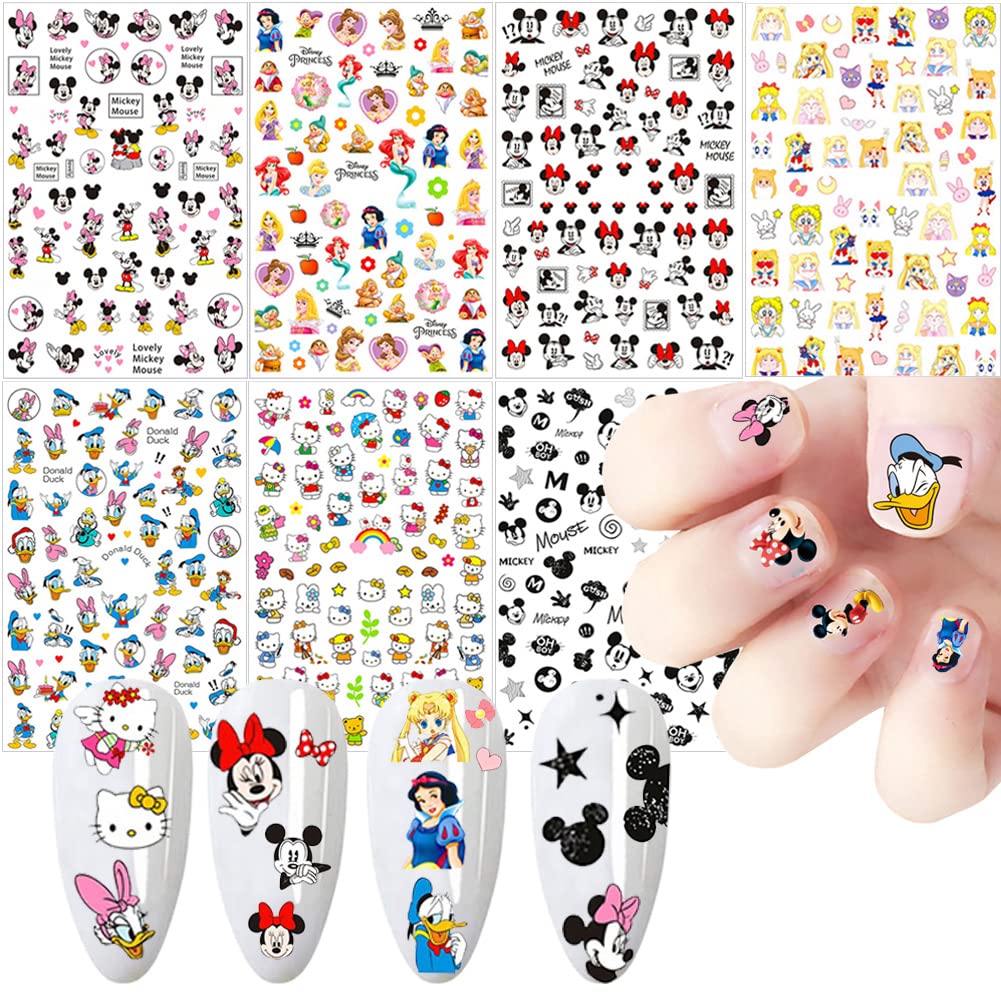 Temote pegatinas de uñas con dibujos animados, decorativas y fáciles de aplicar.