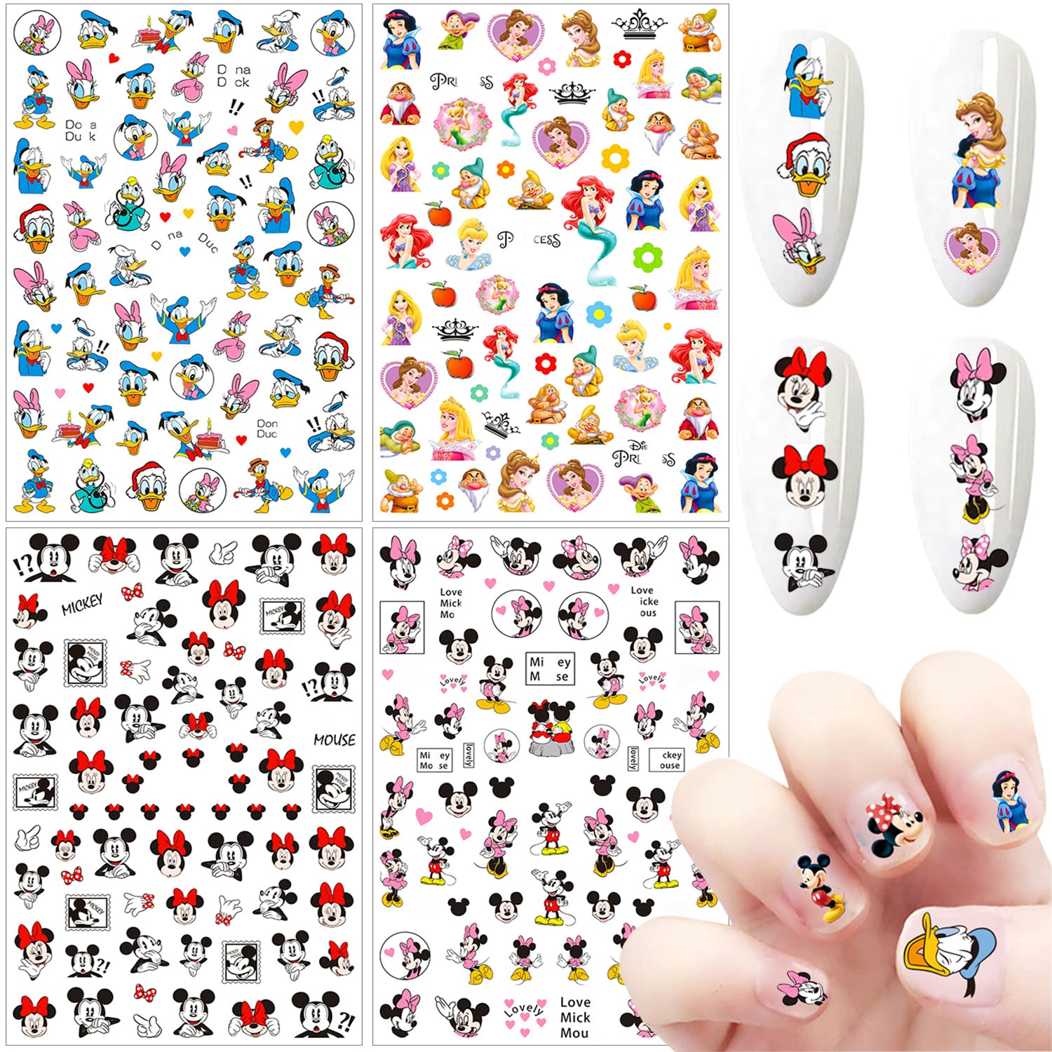 Pegatinas Temote con dibujos animados para uñas, cuatro hojas, decoración fácil.